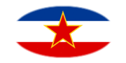 Jugoslawien-Flagge als ovale Vignette