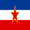 Jugoslawien-Flagge quadratisch