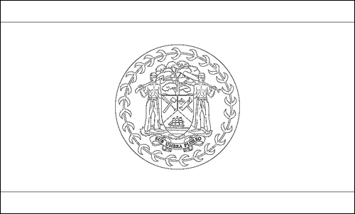 Umriss der Flagge Belize zum Ausmalen